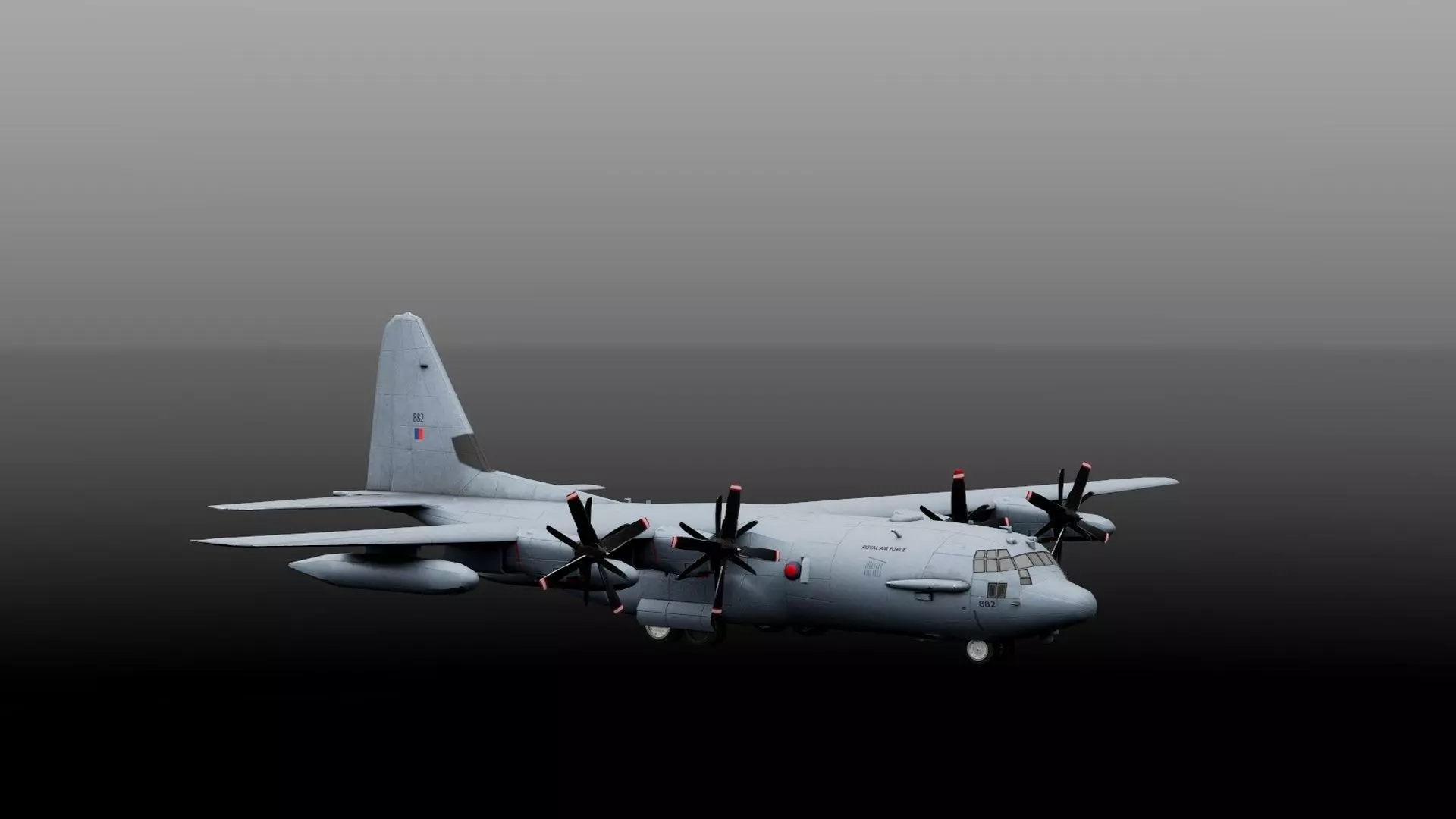 Lockheed AC-130J Ghostrider Low-poly 3D model_3
