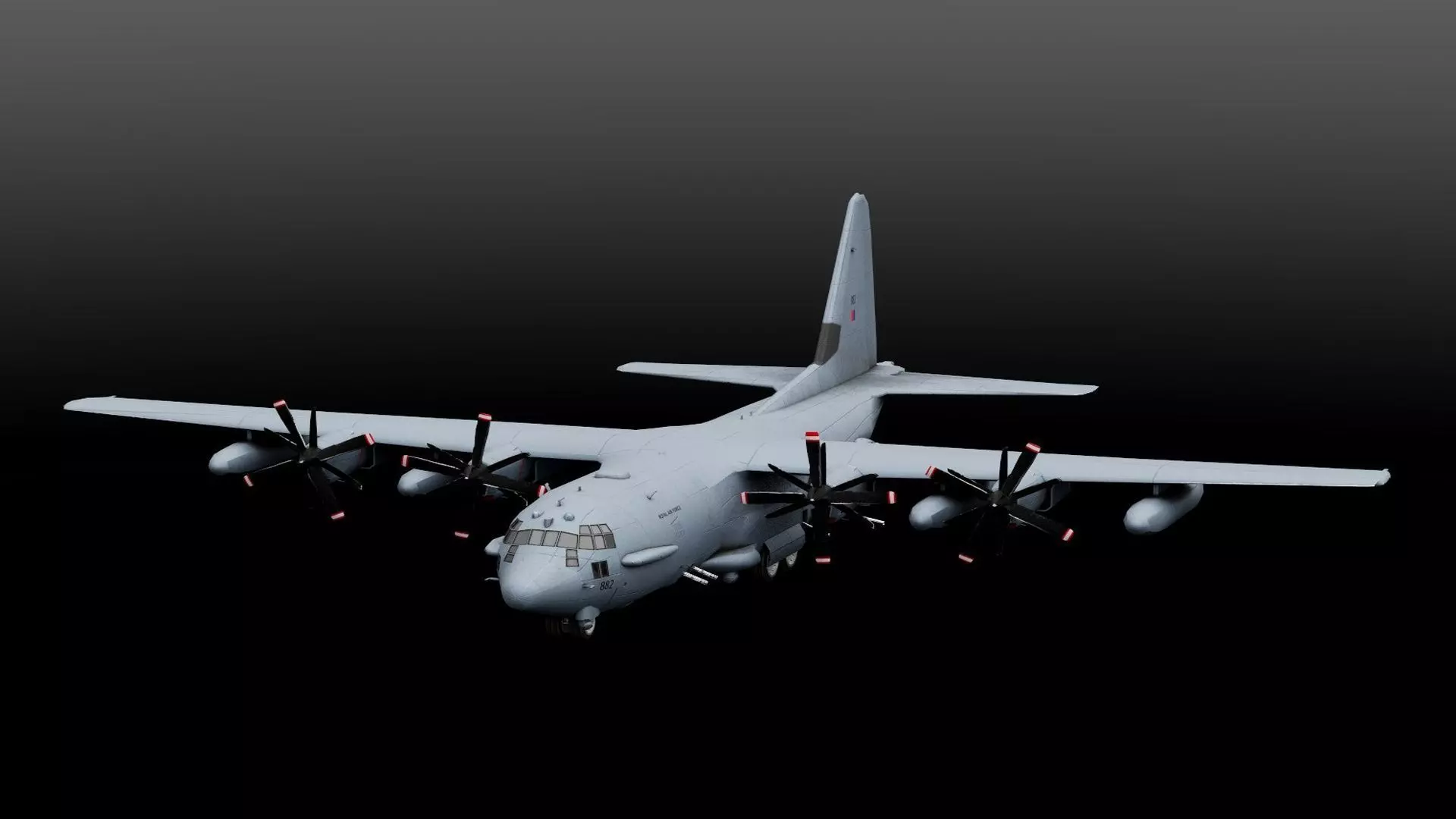 Lockheed AC-130J Ghostrider Low-poly 3D model_1