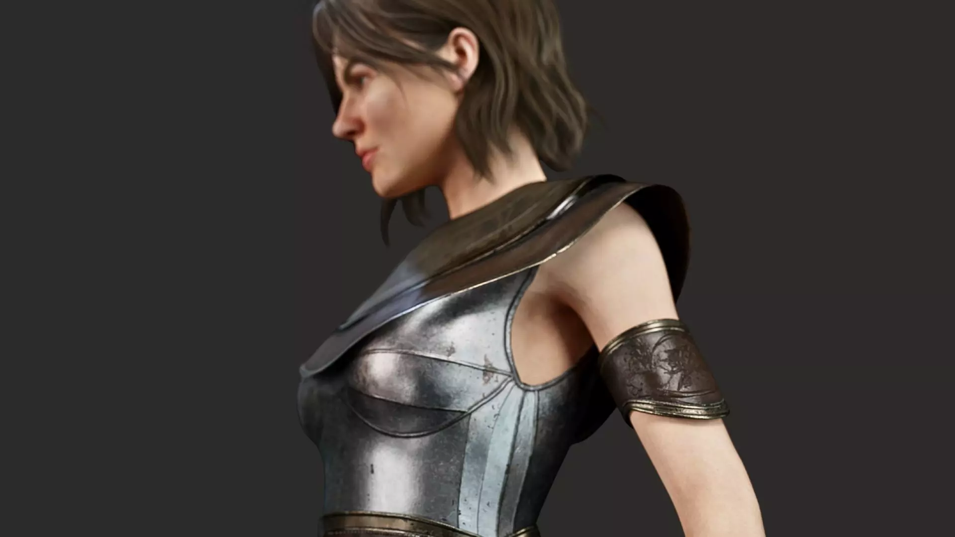 Legendary Female Warrior Armor - Rigged Low-Poly PBR 3D Model Low-poly 3D model_8