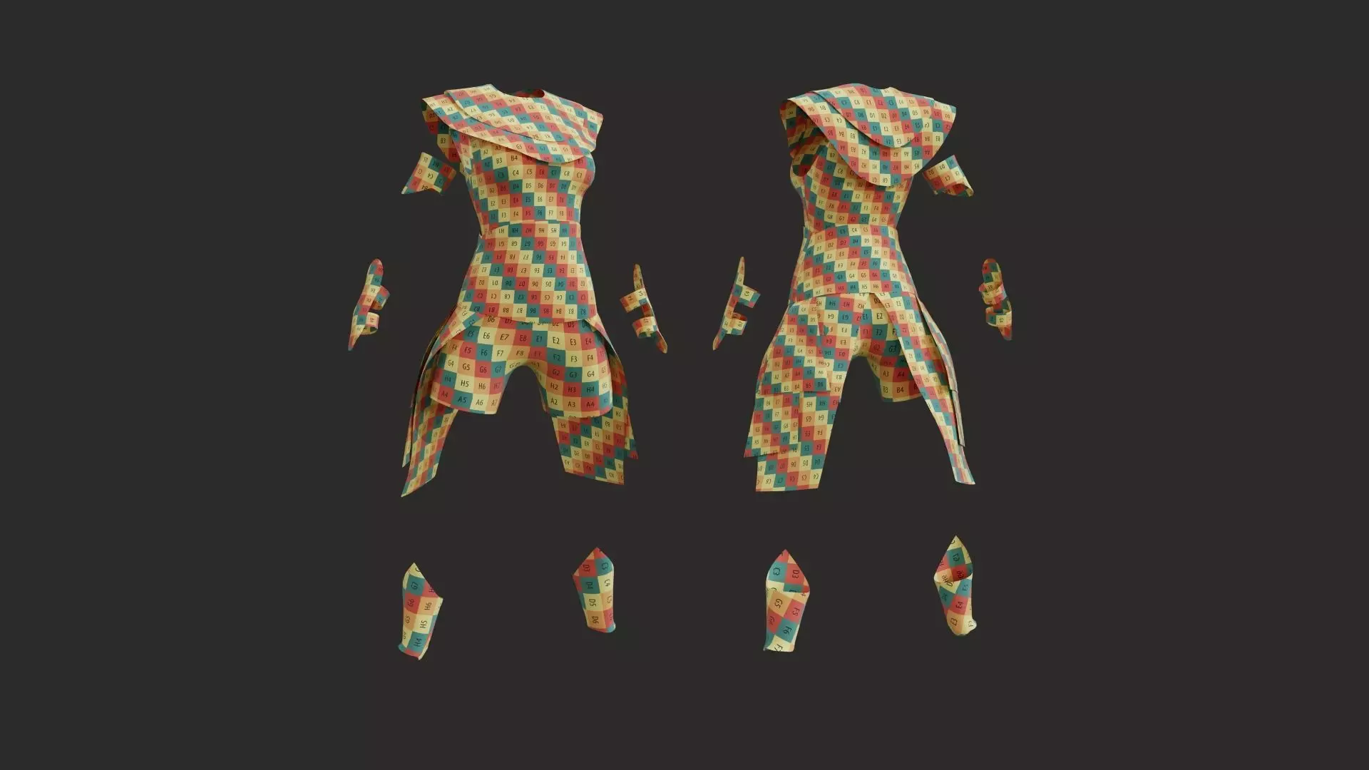 Legendary Female Warrior Armor - Rigged Low-Poly PBR 3D Model Low-poly 3D model_13