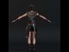 Legendary Female Warrior Armor Low-poly 3D model_2