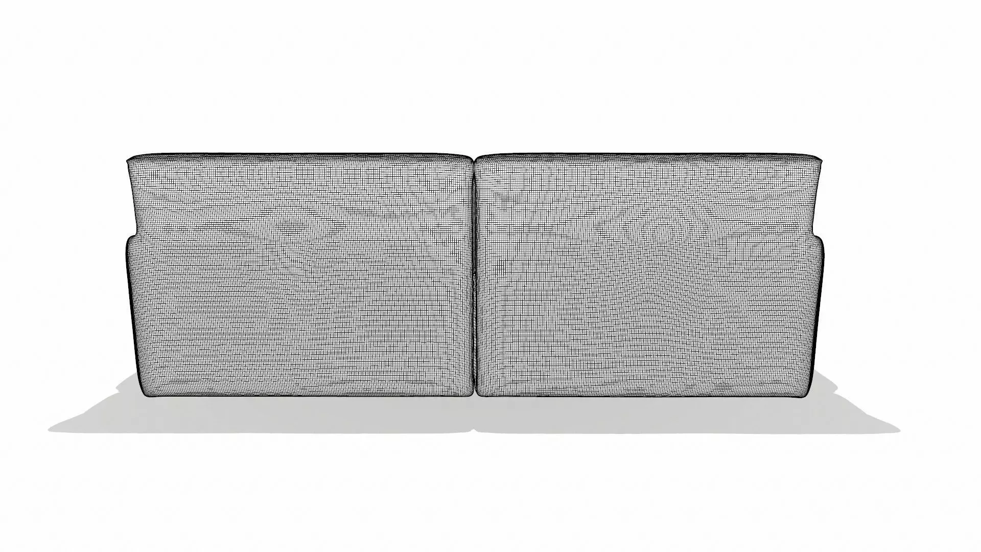 Leather Sofa Black Low-poly 3D model_10