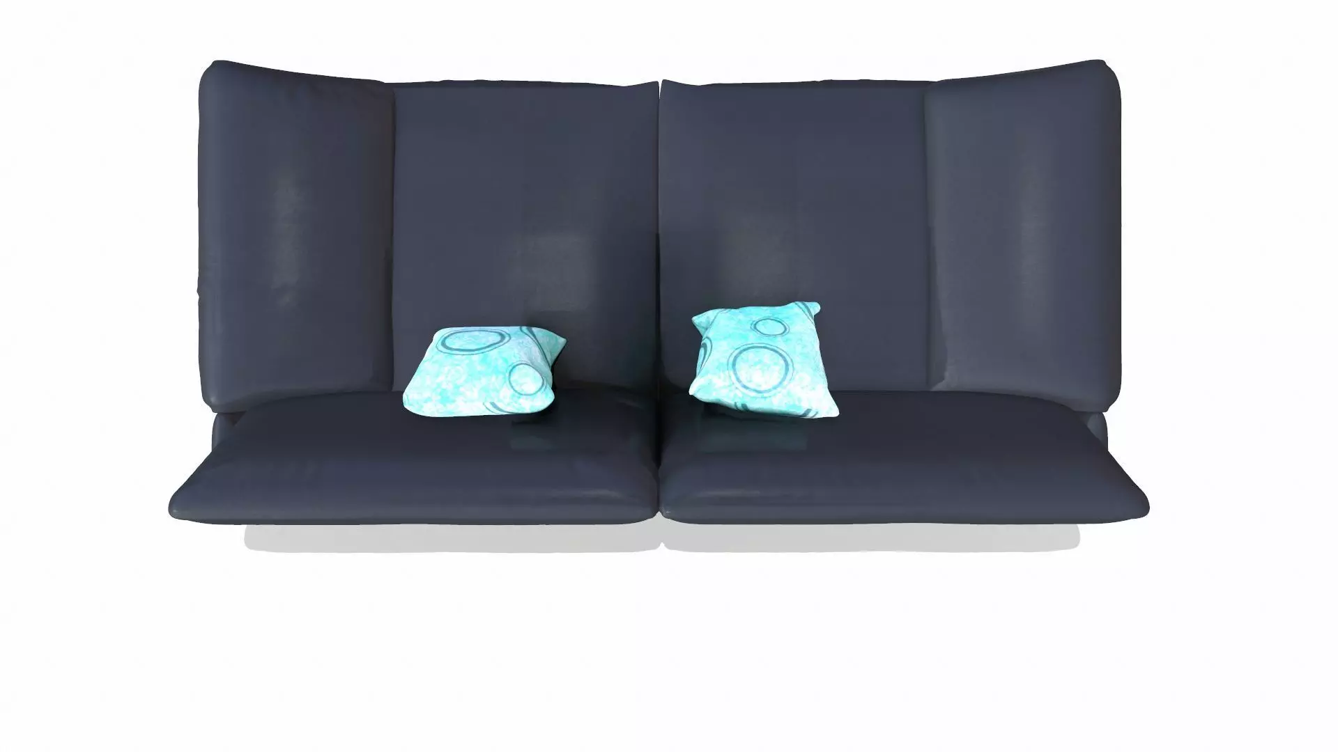 Leather Sofa Black Low-poly 3D model_6