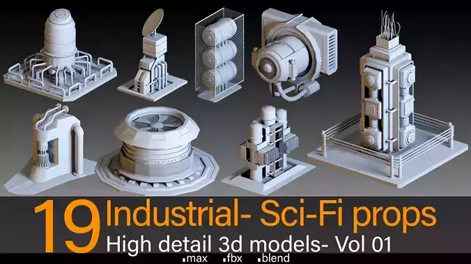 19- Industrial- Sci-Fi Props- Vol 01 3D model
