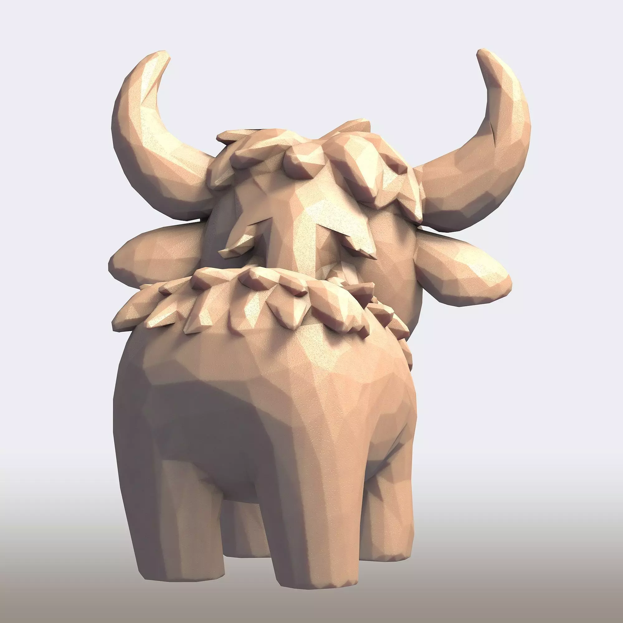 Cute Cartoon Bull Low Poly 3D print model_4