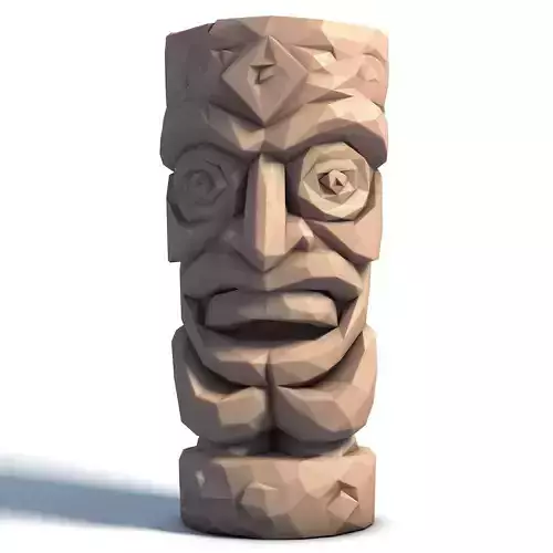 Tiki Totem Stylized Tribal Sculpture for 3D Printing 4 3D print model