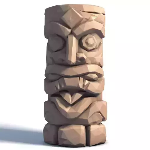 Tiki Totem Stylized Tribal Sculpture for 3D Printing 3