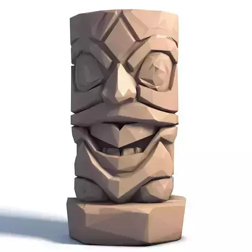 Tiki Totem Stylized Tribal Sculpture for 3D Printing 1