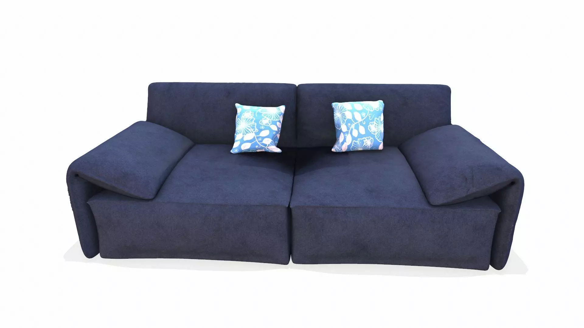 Leather Sofa Black PBR Textures Low-poly 3D model_0