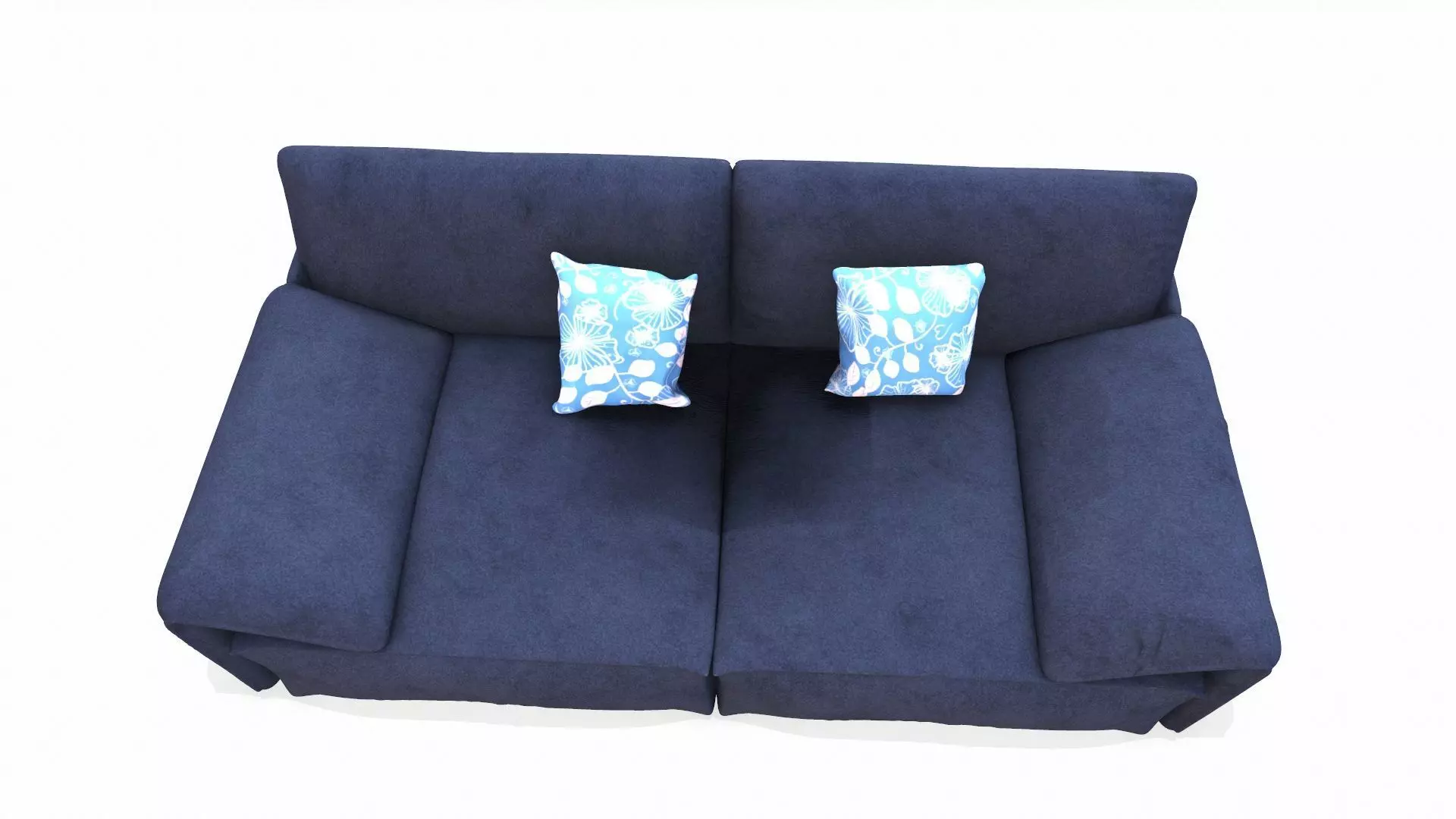 Leather Sofa Black PBR Textures Low-poly 3D model_6