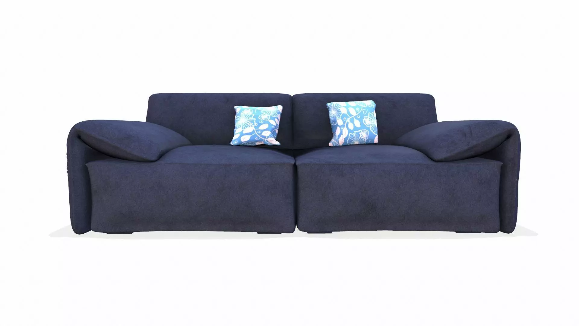 Leather Sofa Black PBR Textures Low-poly 3D model_2