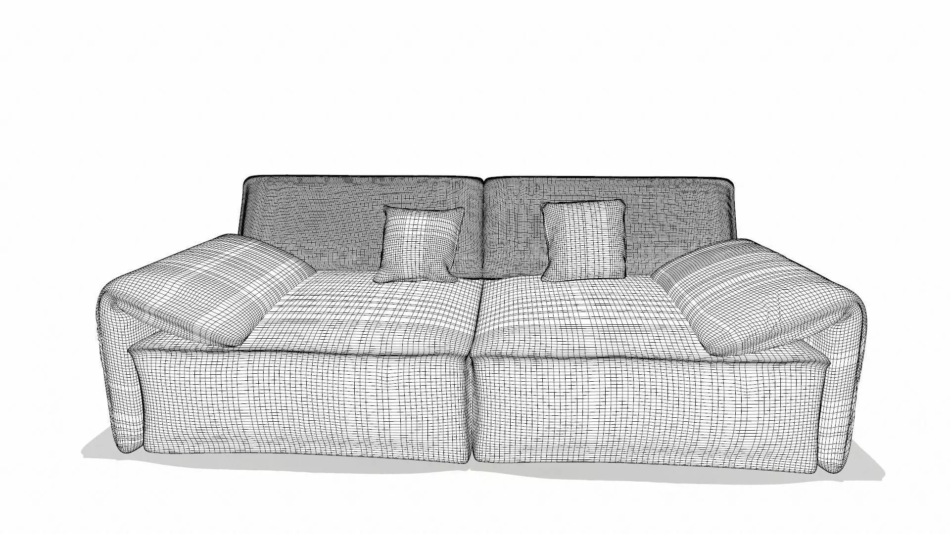 Leather Sofa Black PBR Textures Low-poly 3D model_11