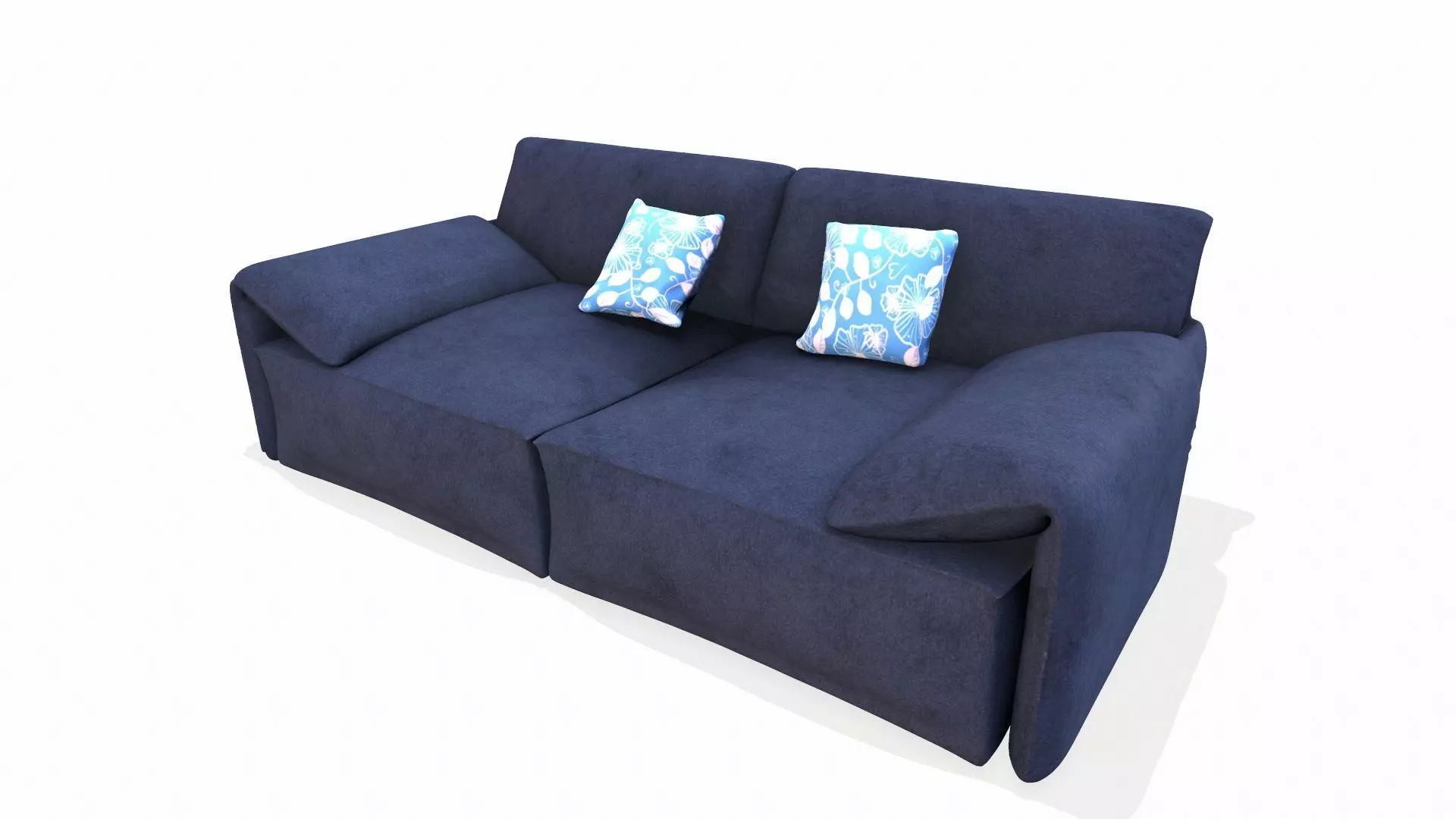 Leather Sofa Black PBR Textures Low-poly 3D model_4