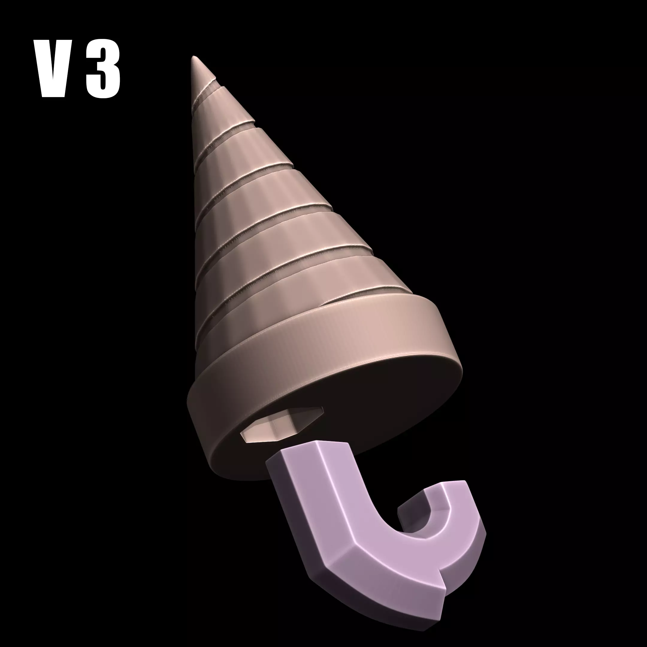 Spiral Drill Key From Gurren Lagann 3D print model_2