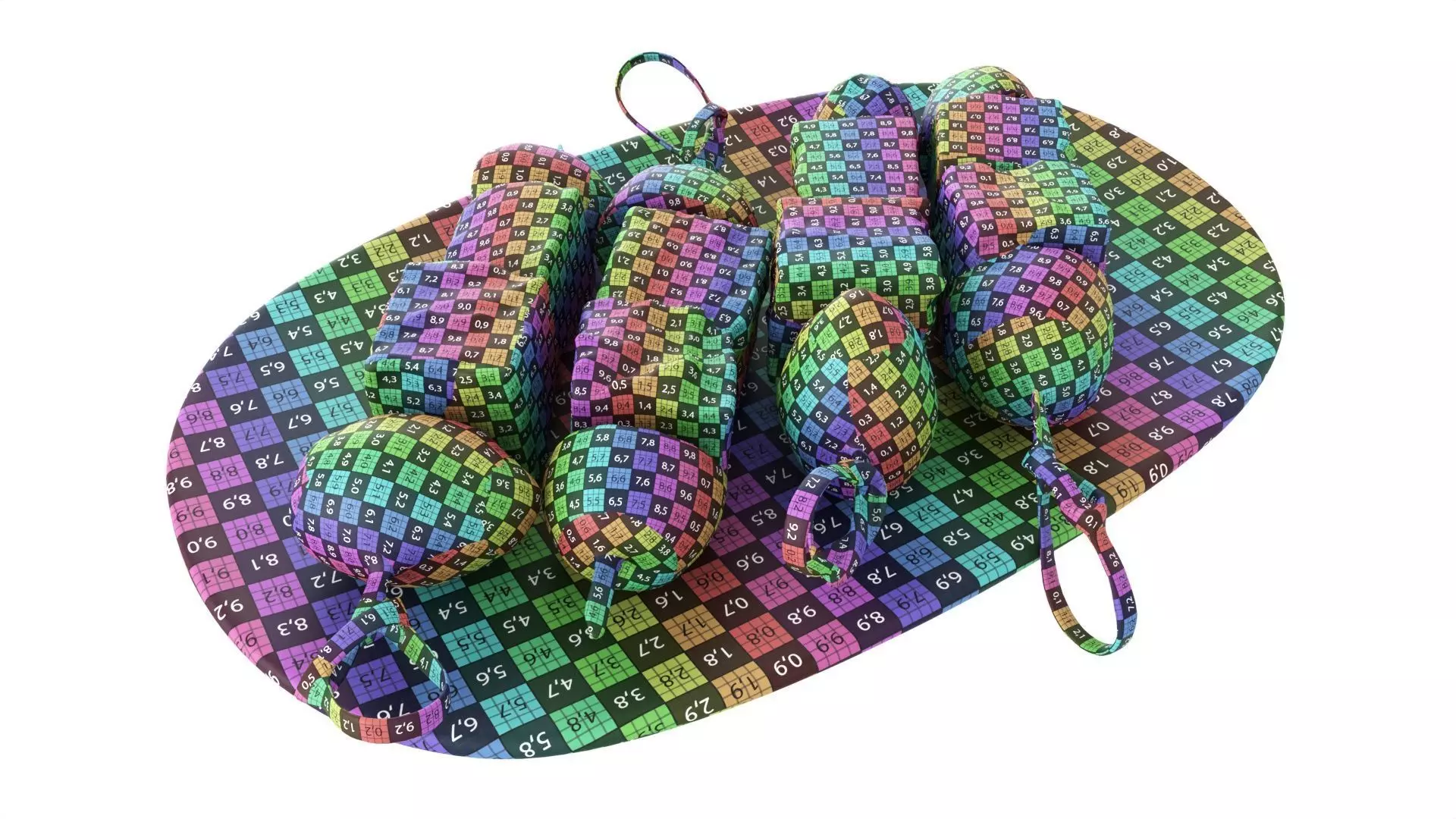 Assorted canapes on saucer Low-poly 3D model_9