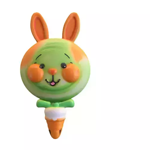 Cute Bunny lollipop Low-poly 3D model