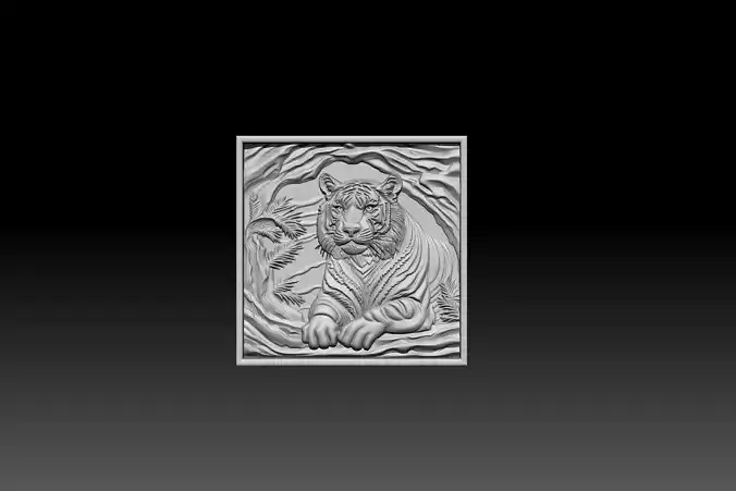 Royal Bengal Tiger 3D STL model for cnc curving and 3d printing