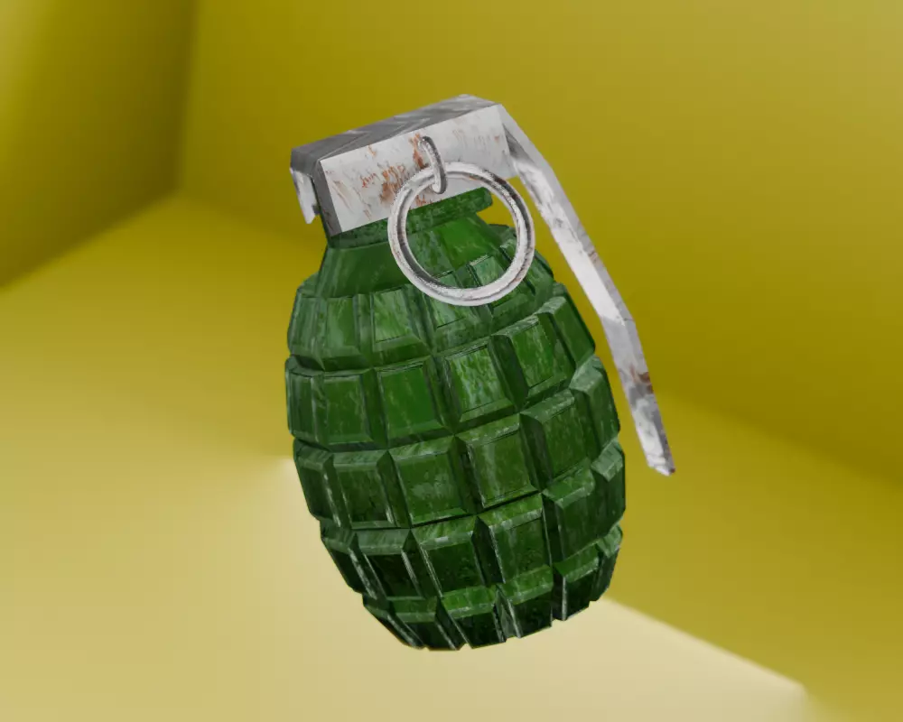 realistic low poly grenade 3d model Low-poly 3D model_1