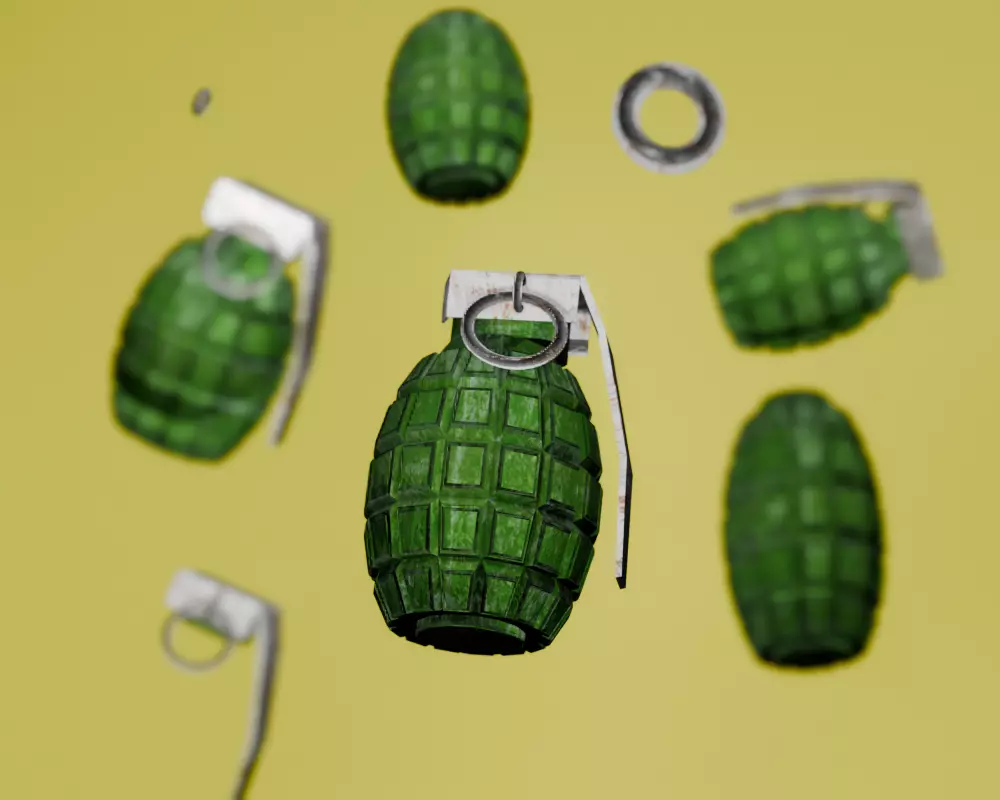 realistic low poly grenade 3d model Low-poly 3D model_0