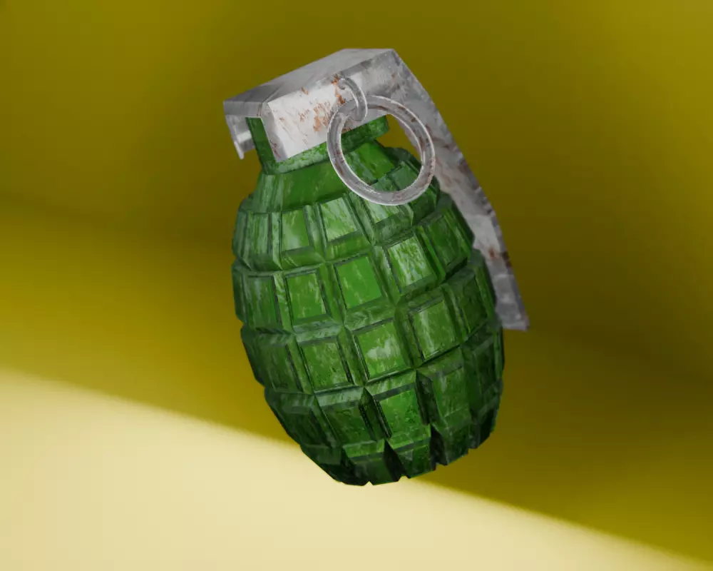 realistic low poly grenade 3d model Low-poly 3D model_3