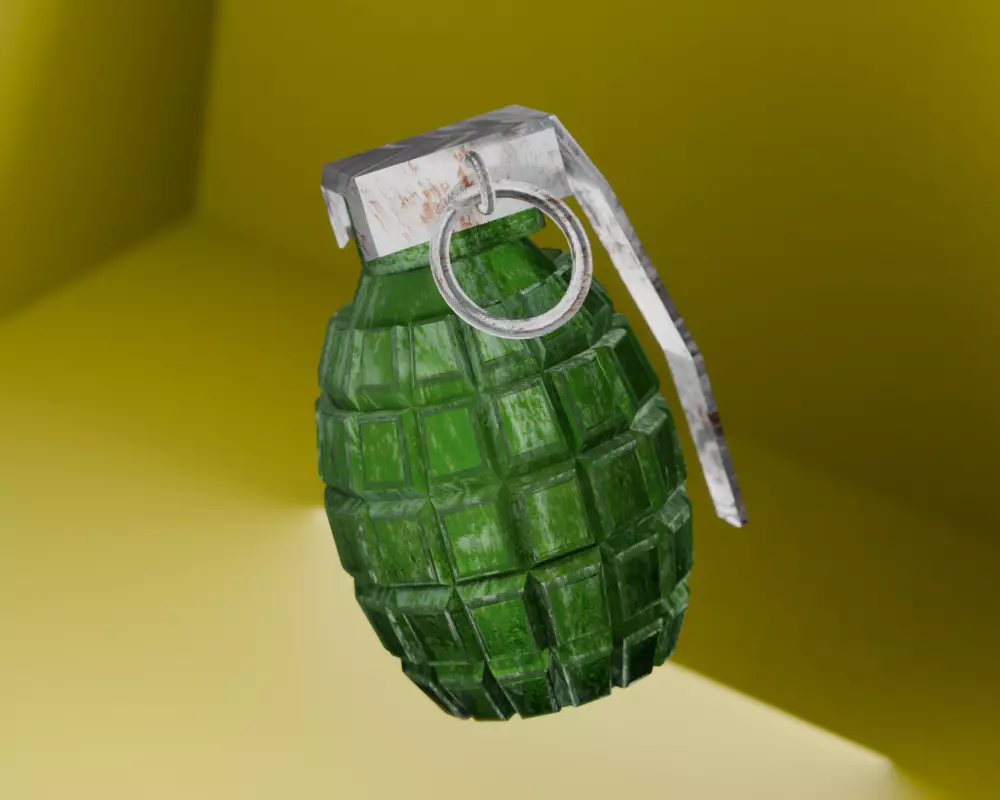 realistic low poly grenade 3d model Low-poly 3D model_2