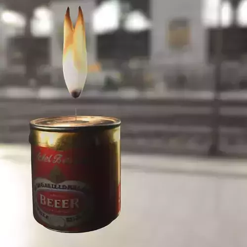 Beer Can Candle Low-poly 3D model