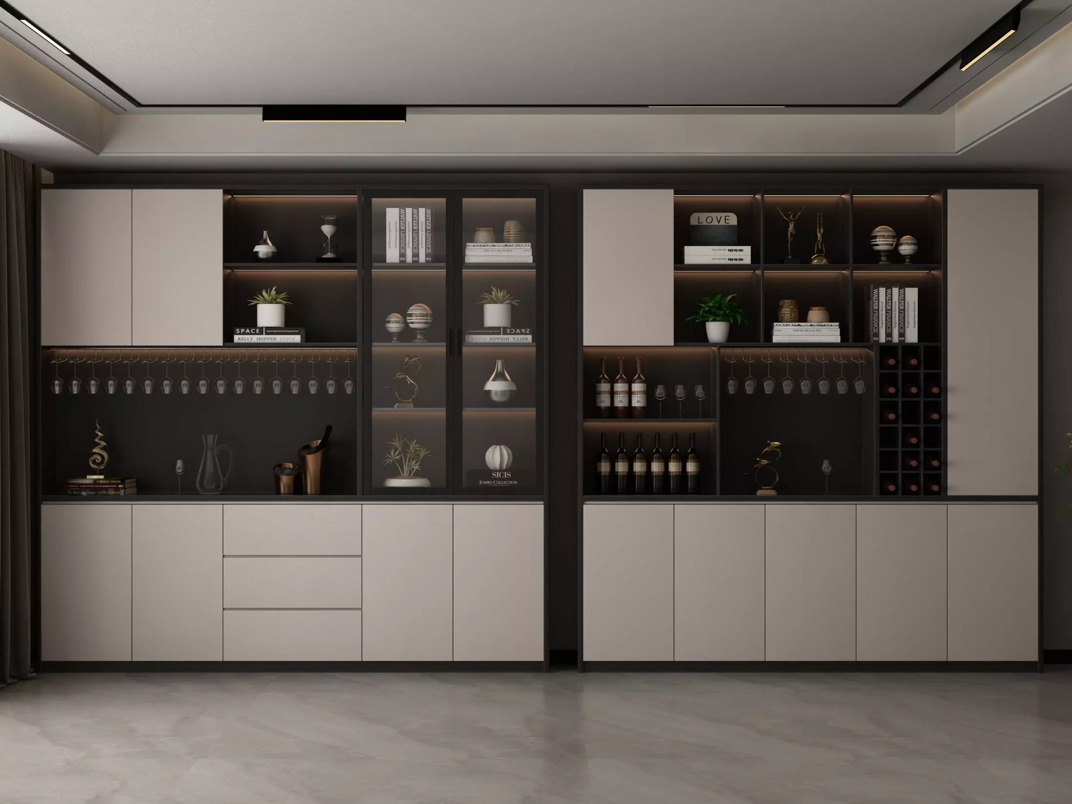 Wine cabinet Rack Cellar 3D model_0