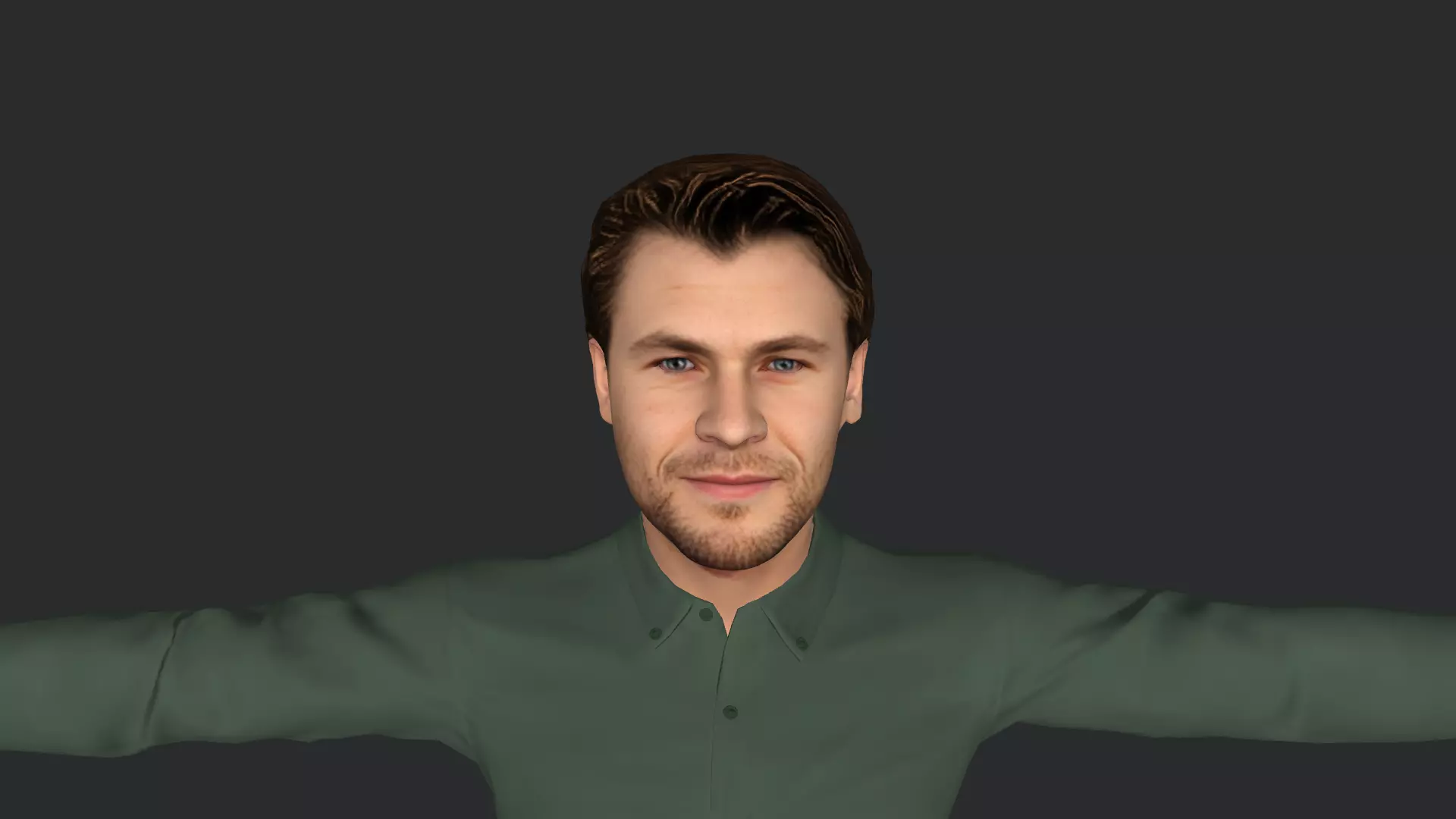 Thor Chris Hemsworth Avengers Full Body Rigged 3D Character 3D model_23