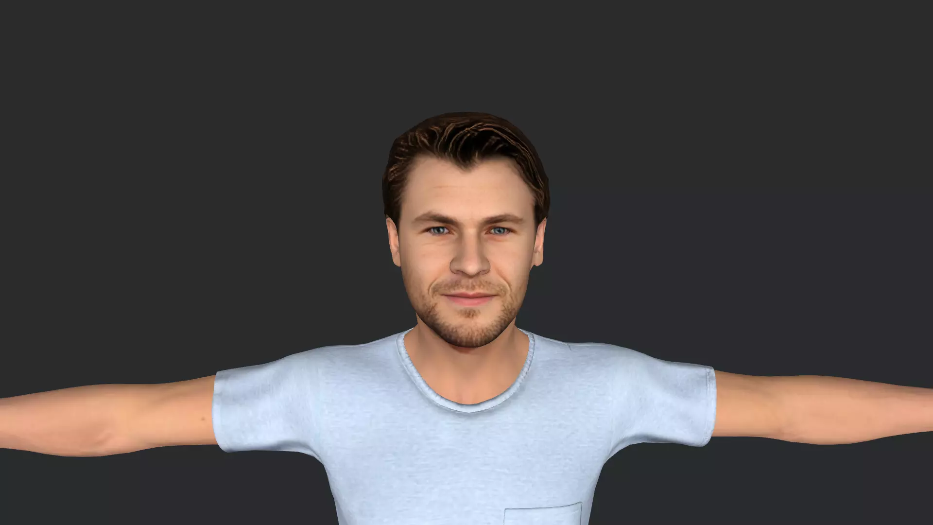 Thor Chris Hemsworth Avengers Full Body Rigged 3D Character 3D model_8