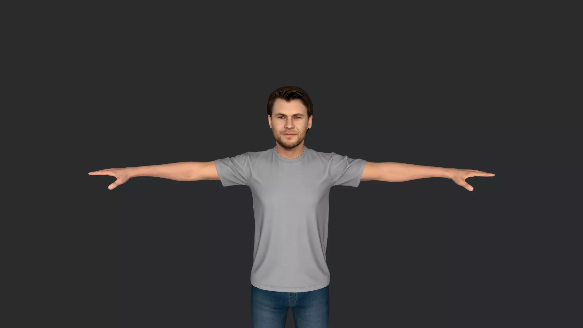 Thor Chris Hemsworth Avengers Full Body Rigged 3D Character 3D model_19