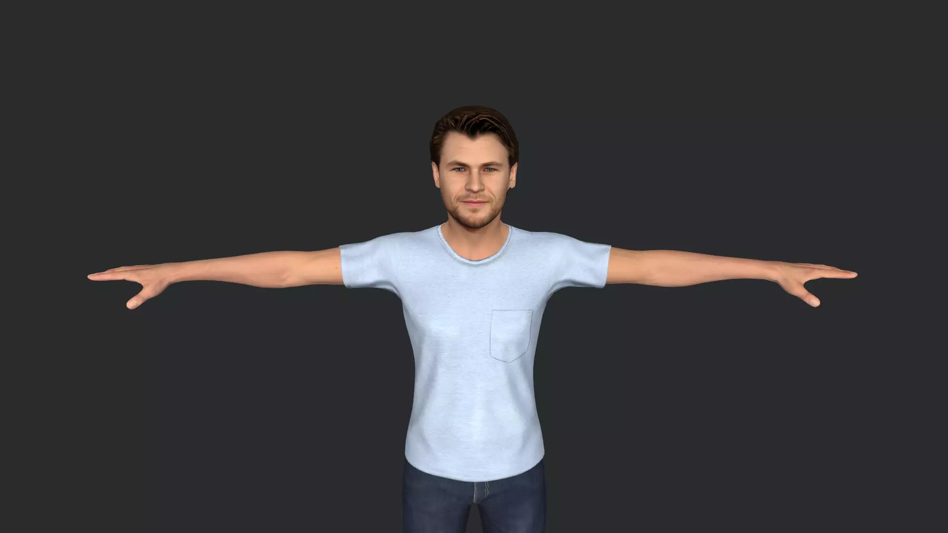 Thor Chris Hemsworth Avengers Full Body Rigged 3D Character 3D model_9
