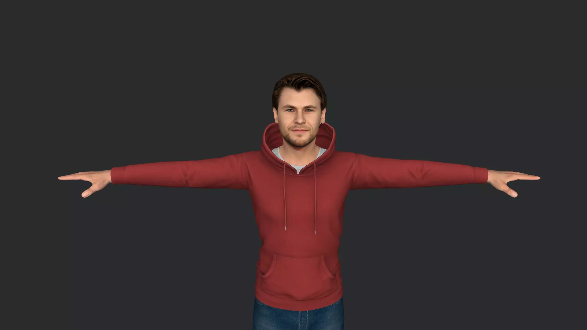 Thor Chris Hemsworth Avengers Full Body Rigged 3D Character 3D model_14