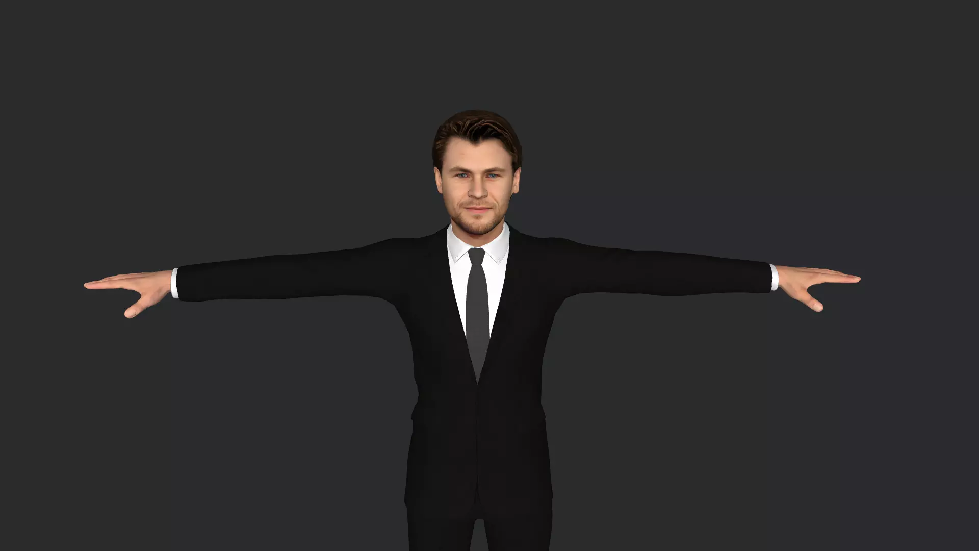 Thor Chris Hemsworth Avengers Full Body Rigged 3D Character 3D model_1
