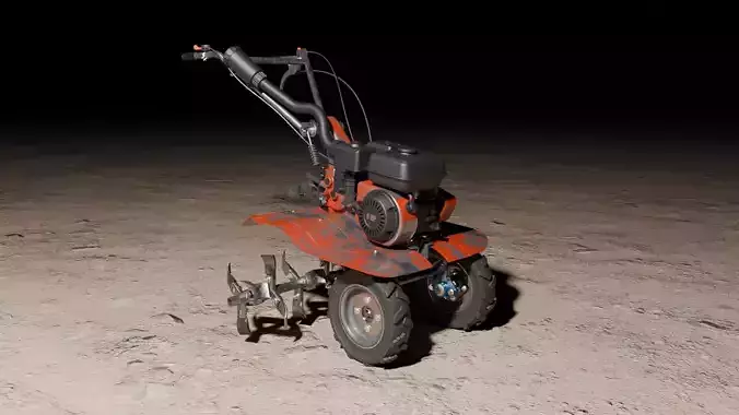 Rotary tiller 3D model