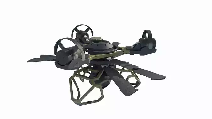 Future sci-fi patrol drones 3D model