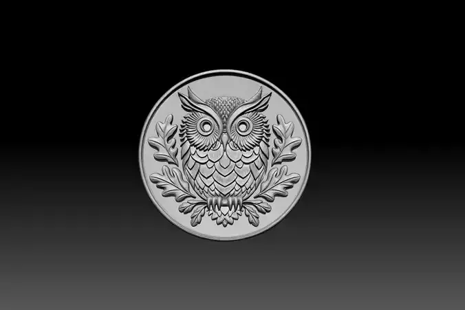 Owl 3D STL model for 3d printing and cnc curving