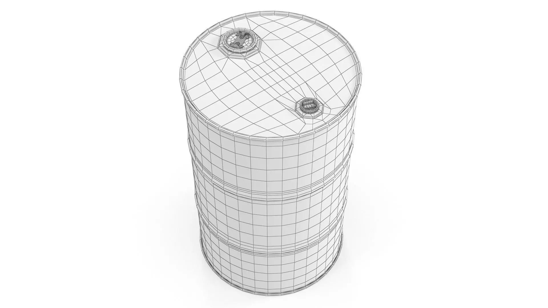 Oil Barrel Low-poly 3D model_8