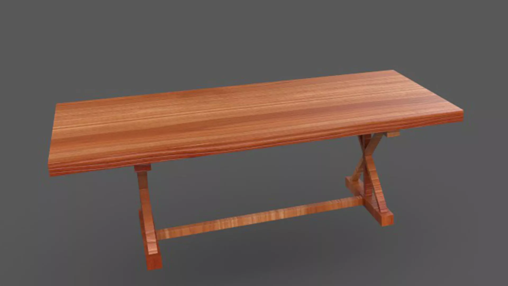  Wood Table Low-poly 3D model_0