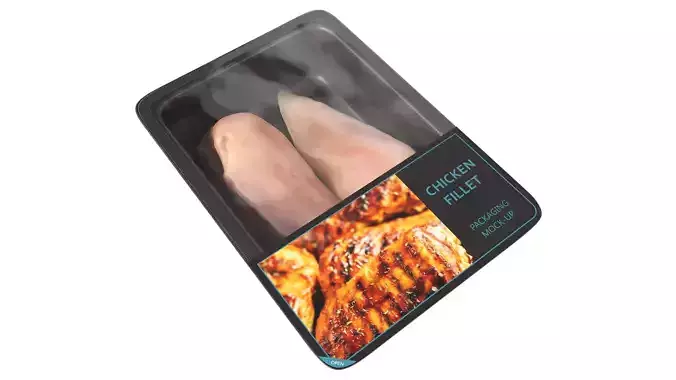 Chicken fillet raw in packaging