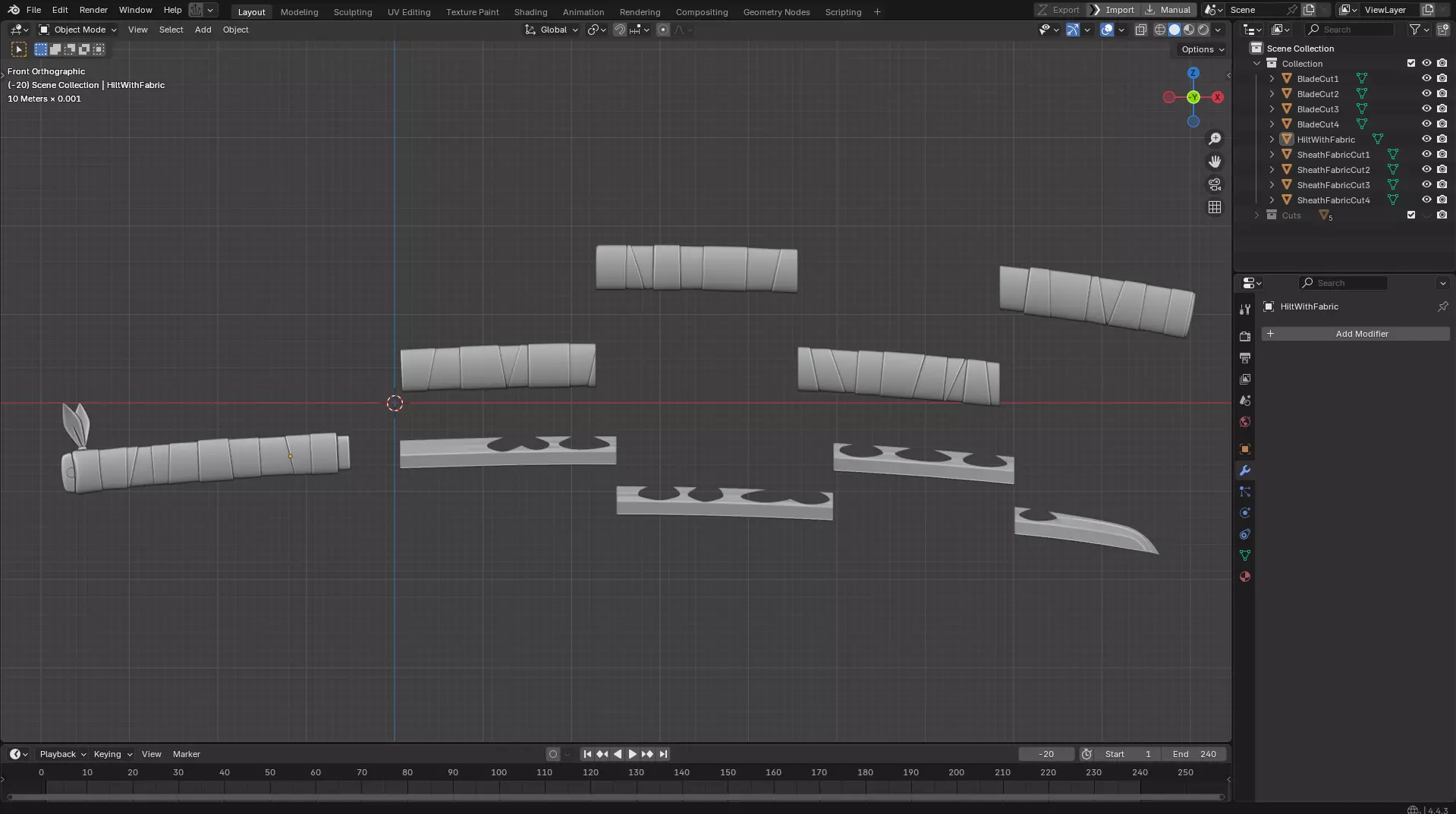 Demon Slayer Inosuke Hashibira Nichirin Katana for Cosplay 3D print model_11