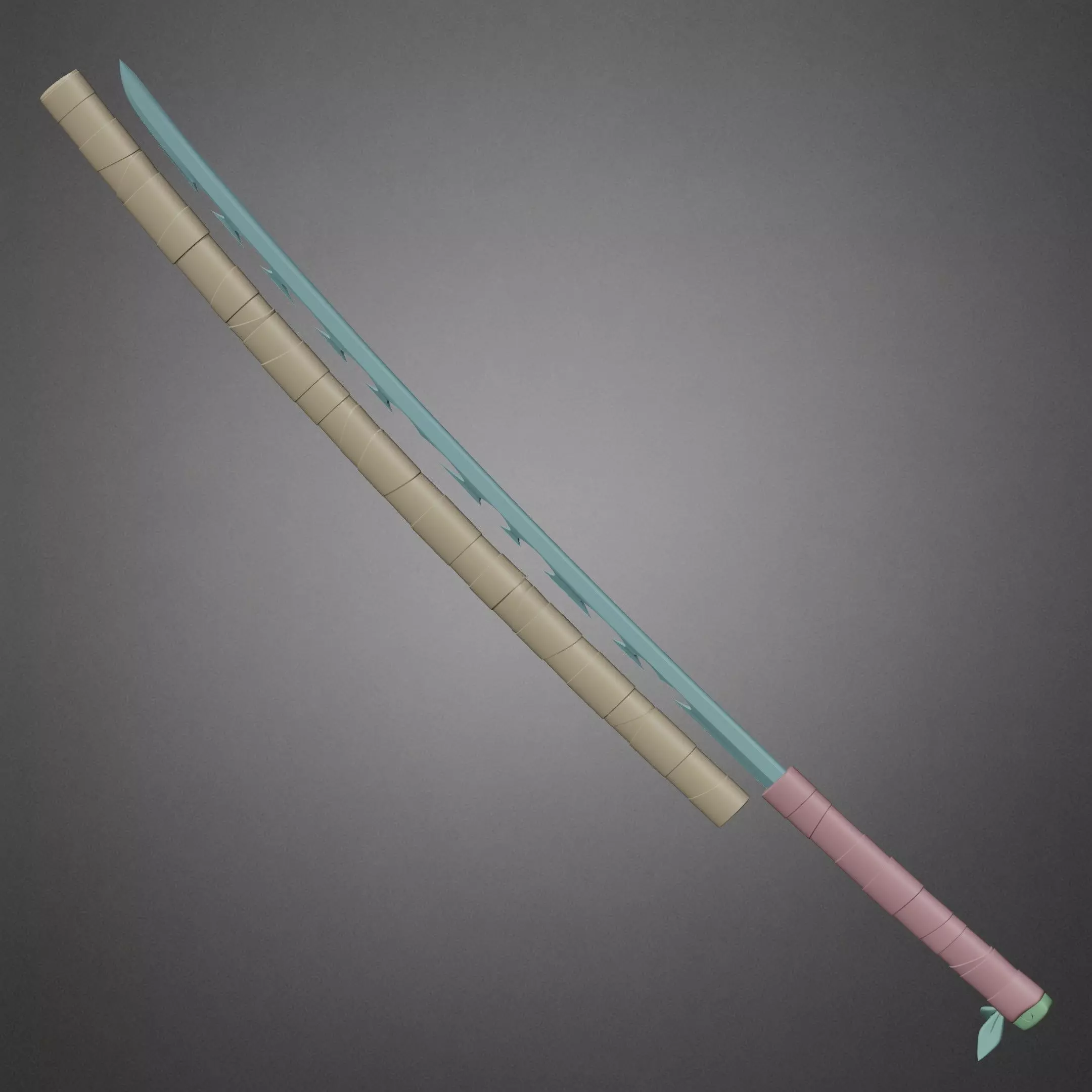 Demon Slayer Inosuke Hashibira Nichirin Katana for Cosplay 3D print model_17