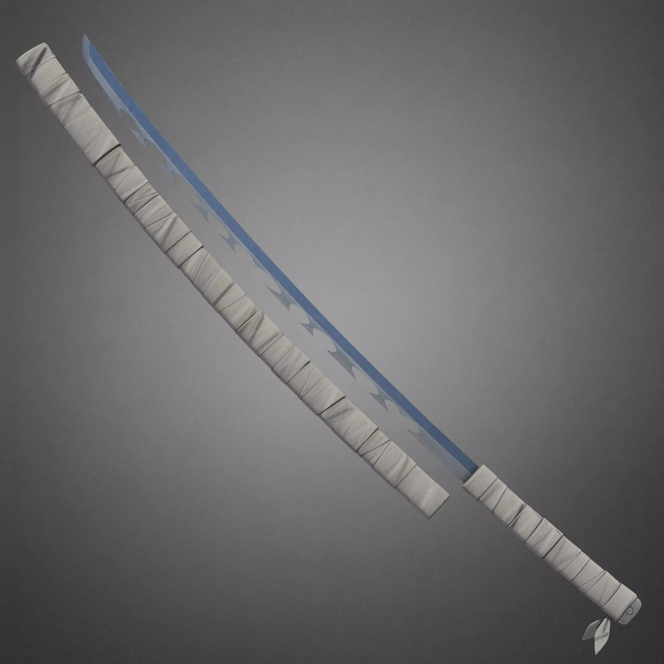 Demon Slayer Inosuke Hashibira Nichirin Katana for Cosplay 3D print model_3