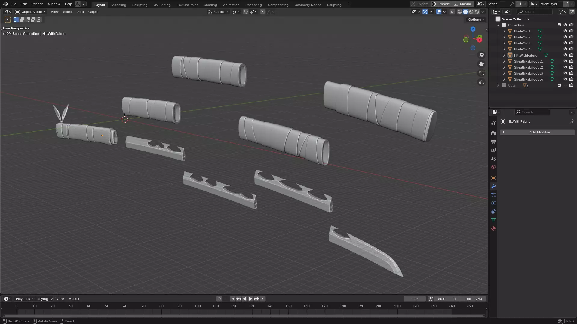 Demon Slayer Inosuke Hashibira Nichirin Katana for Cosplay 3D print model_13