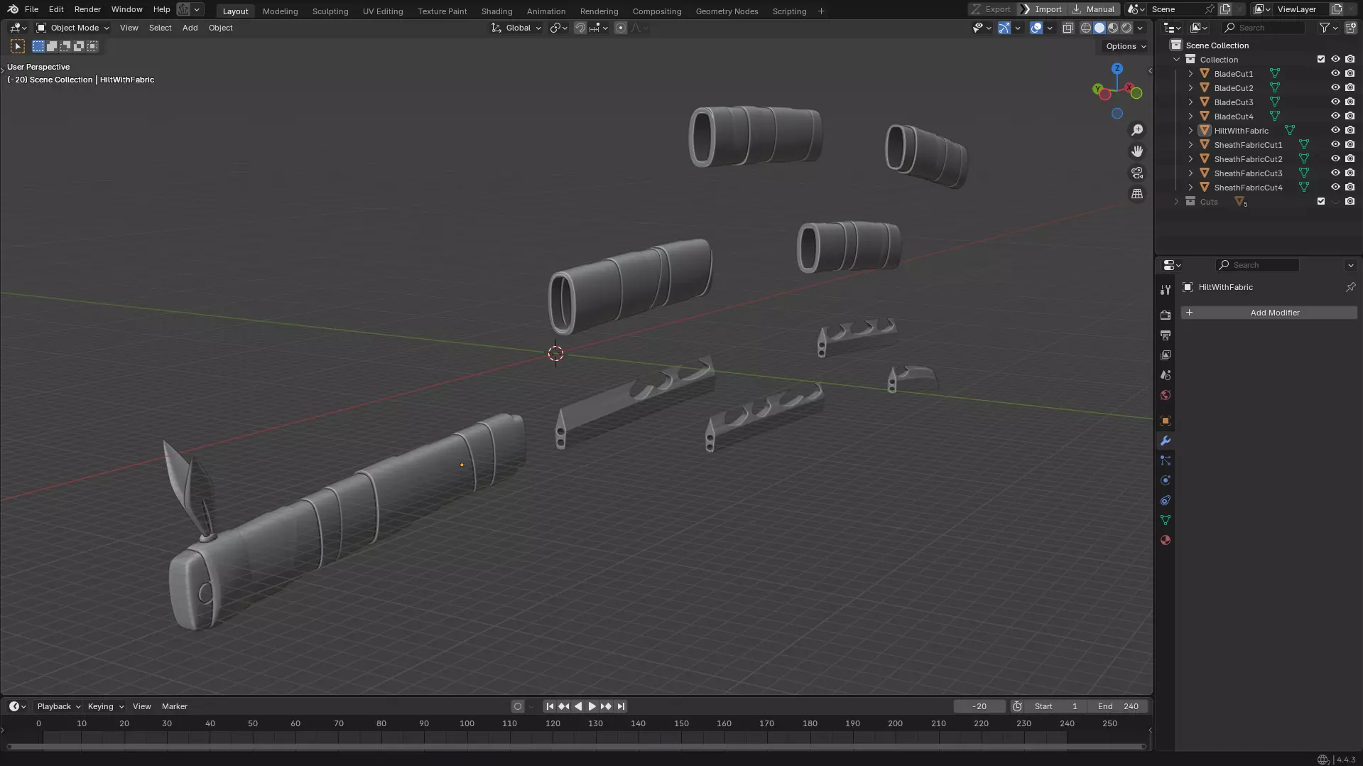 Demon Slayer Inosuke Hashibira Nichirin Katana for Cosplay 3D print model_12