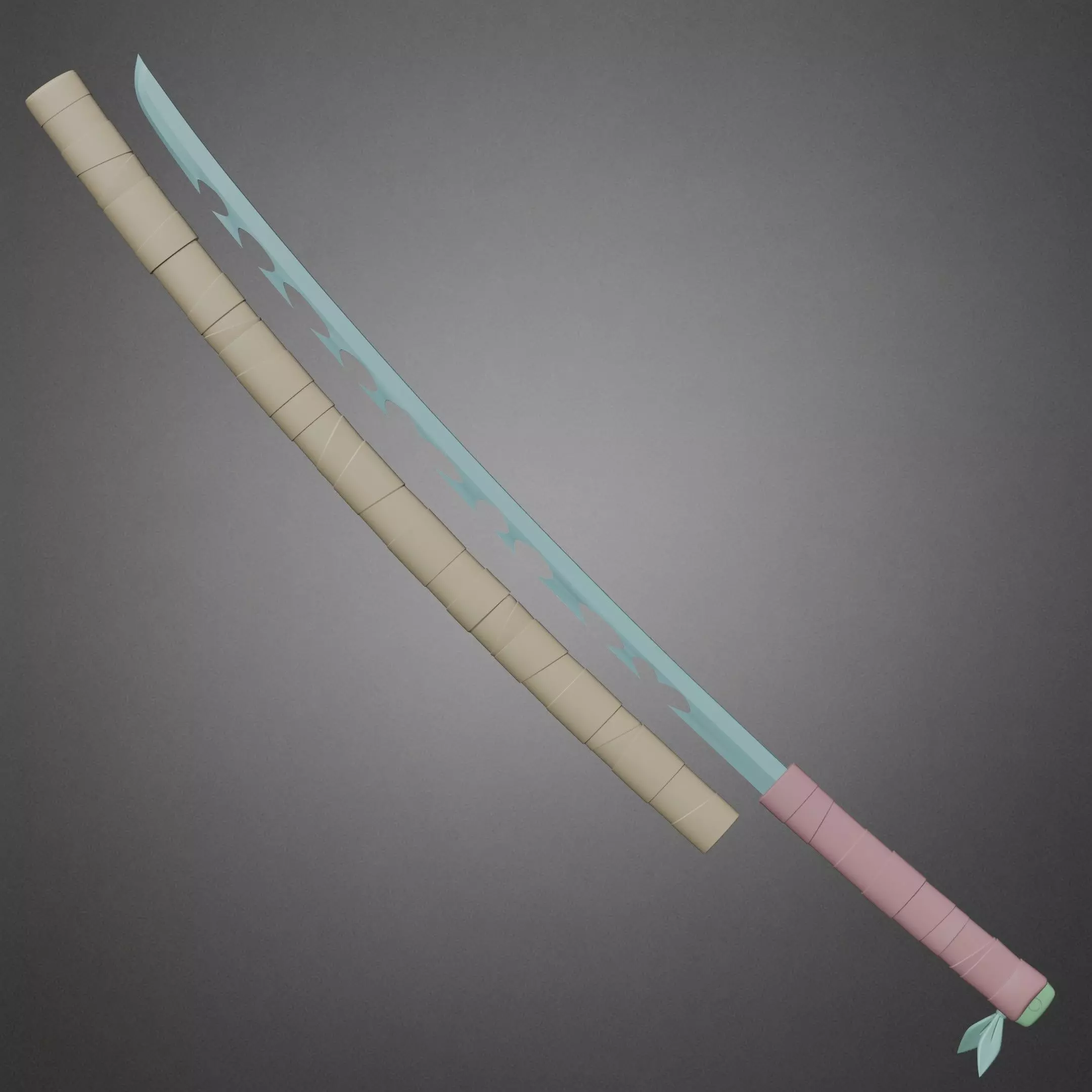 Demon Slayer Inosuke Hashibira Nichirin Katana for Cosplay 3D print model_15