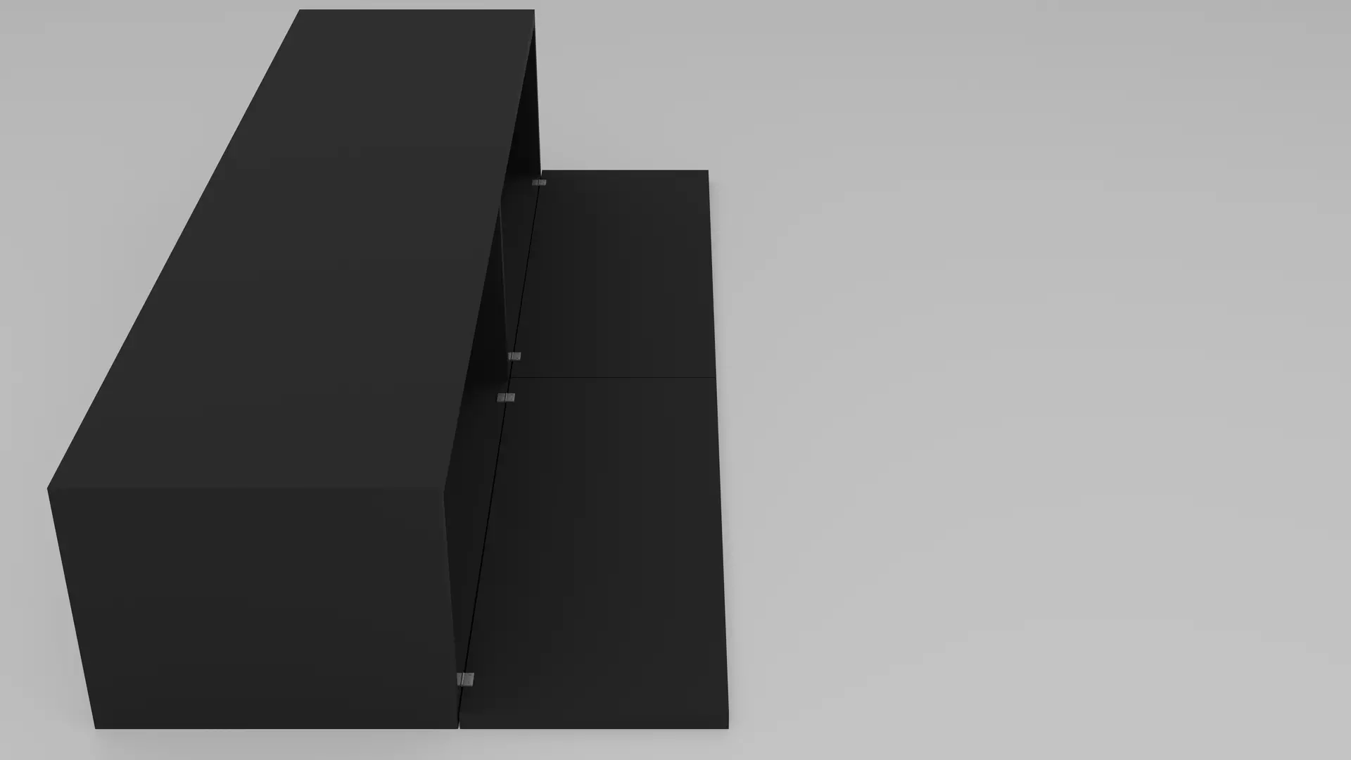 Wardrobe Wall Cabinet 2 - Variant 1 of 33 - Black Matte Low-poly 3D model_6