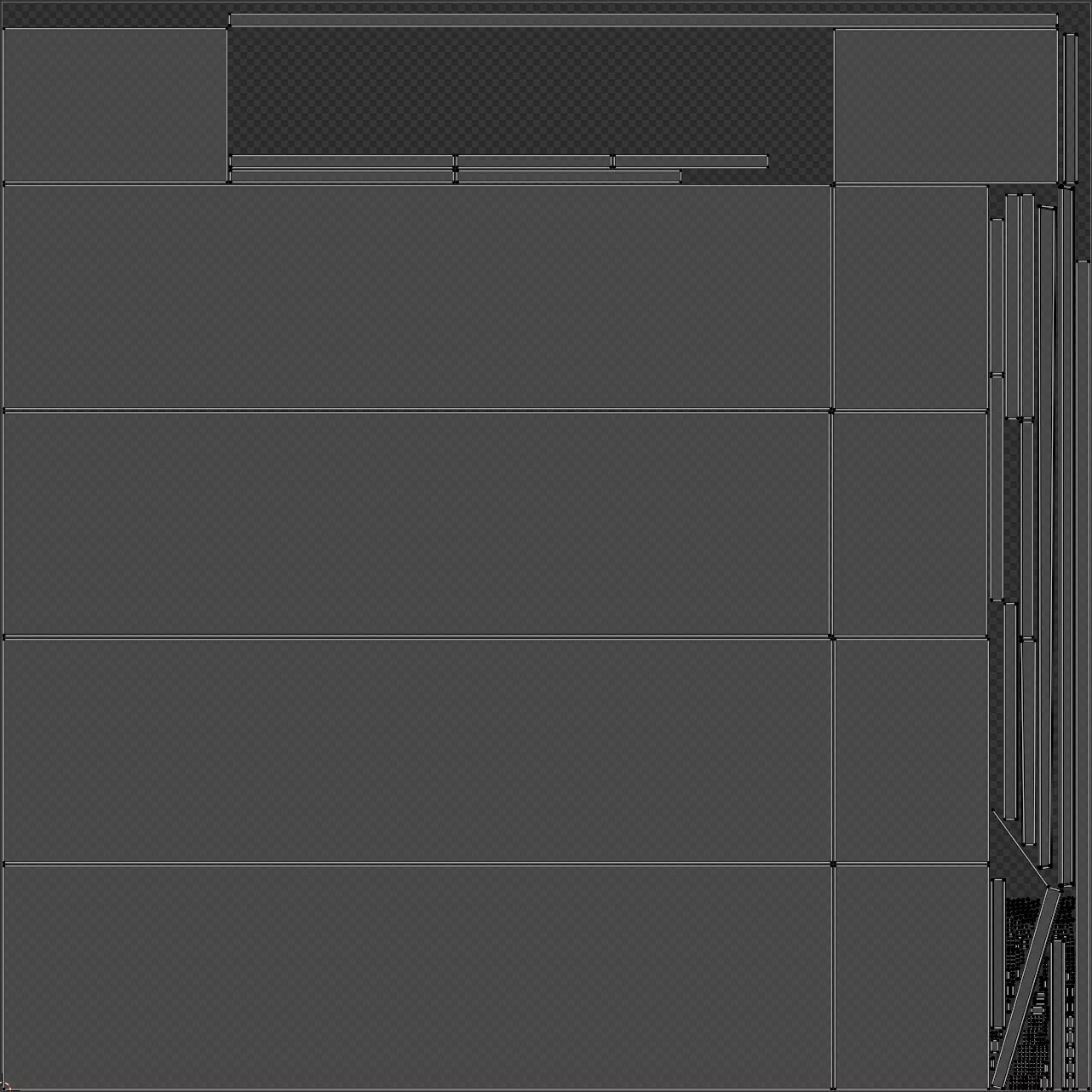 Wardrobe Wall Cabinet 2 - Variant 1 of 33 - Black Matte Low-poly 3D model_9