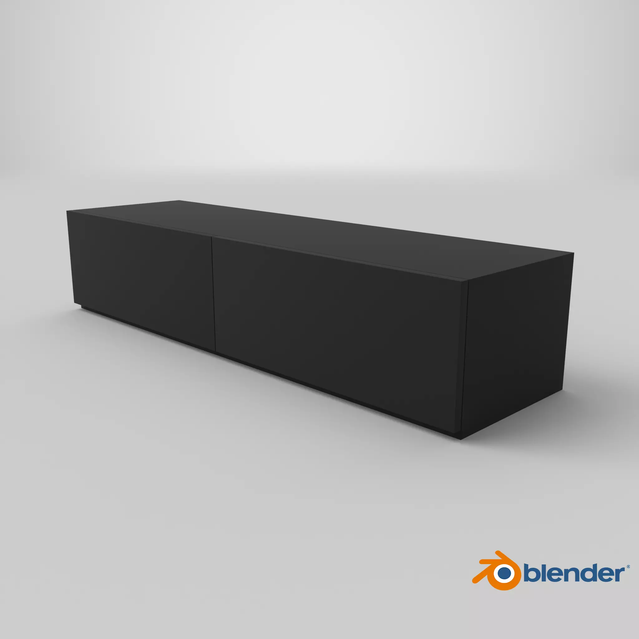 Wardrobe Wall Cabinet 2 - Variant 1 of 33 - Black Matte Low-poly 3D model_7