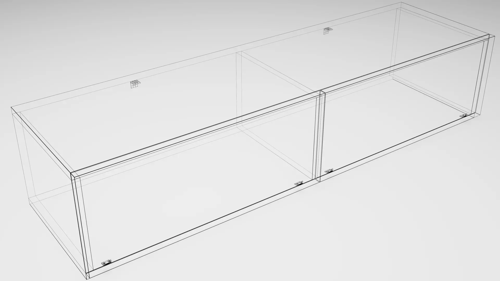 Wardrobe Wall Cabinet 2 - Variant 1 of 33 - Black Matte Low-poly 3D model_8