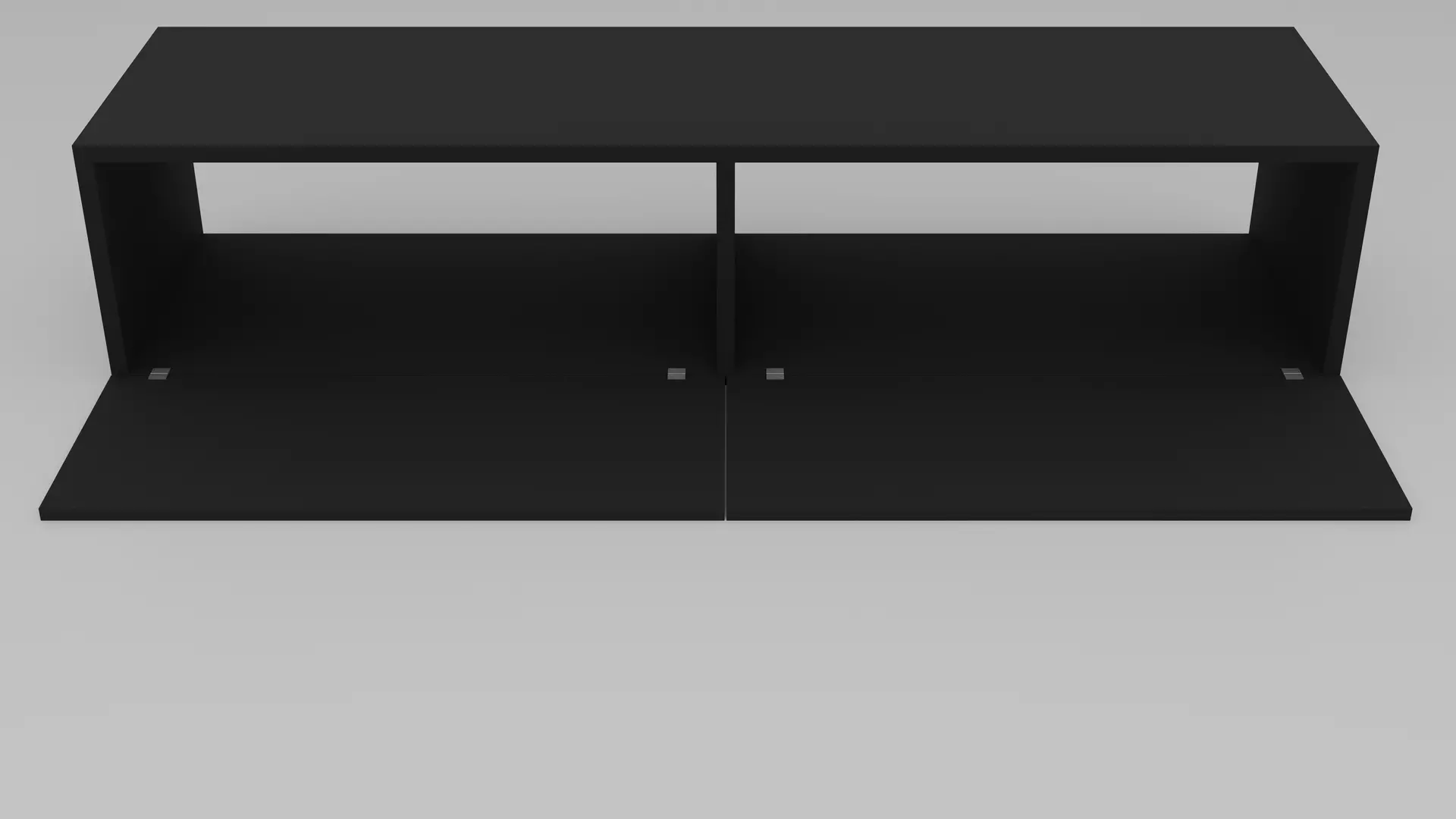 Wardrobe Wall Cabinet 2 - Variant 1 of 33 - Black Matte Low-poly 3D model_3